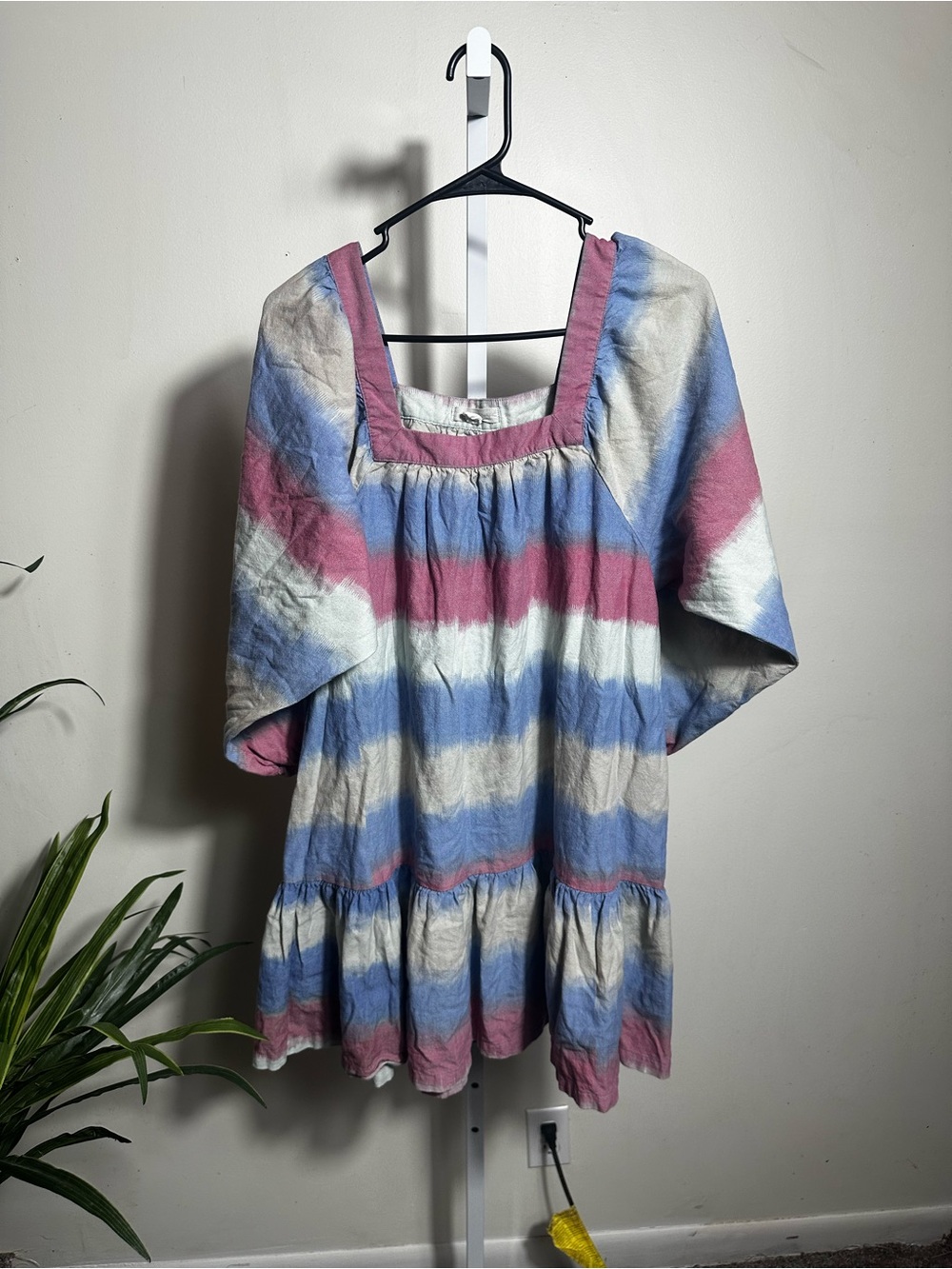 X400. Outerknown Miro Organic Cotton Tie Dye Babydoll Dress